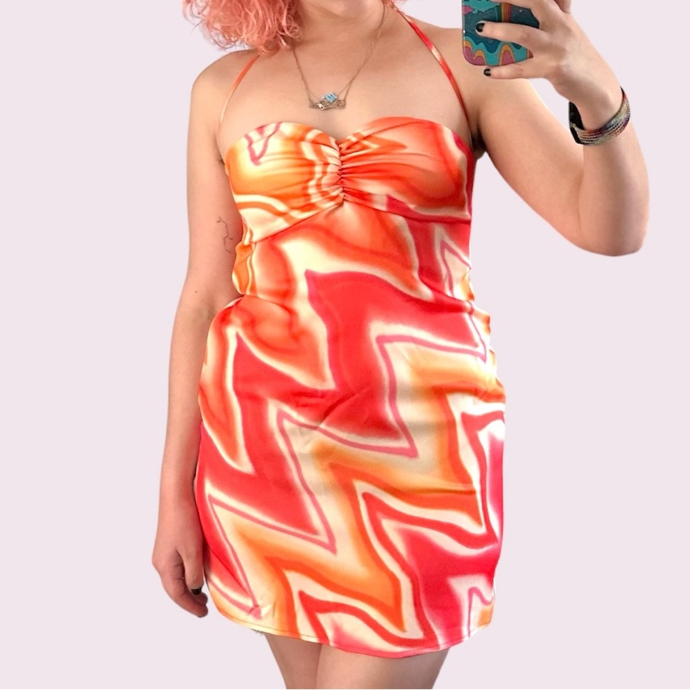 Fiorucci Red and Orange Mini Dress